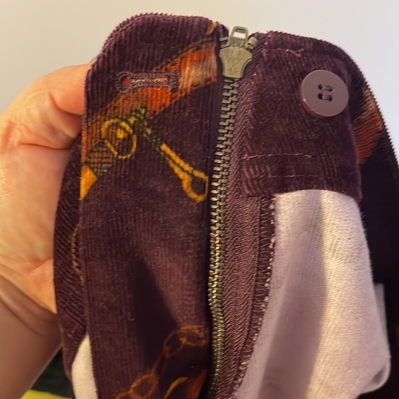 Talbots Petite Maroon Corduroy Horse Bit Bridle Design Mini Skirt size PM - Picture 6 of 15